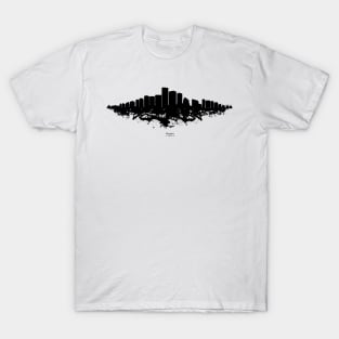 Phoenix City Skyline - Watercolor Black White background T-Shirt